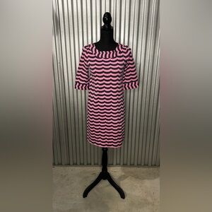 Women’s Sailor Sailor Pink Blue Striped Long Sleeve Midi Dress Designer Size XS